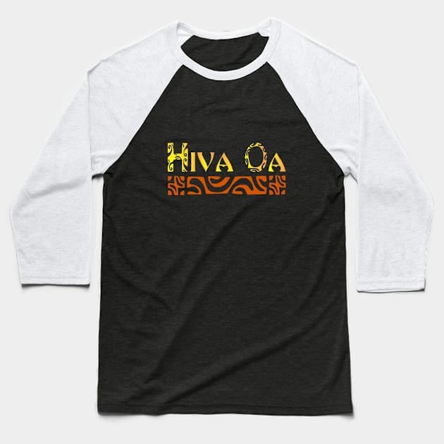 HIVA OA (sunset) Baseball T-Shirt by Nesian TAHITI